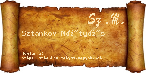 Sztankov Mátyás névjegykártya