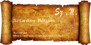 Sztankov Mátyás névjegykártya