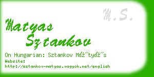 matyas sztankov business card